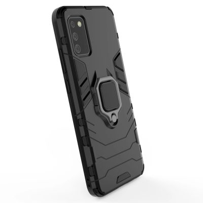 4. Ring Armor Tough Hybrid Case Cover + Magnethalterung für Samsung Galaxy A03s (166,5) schwarz