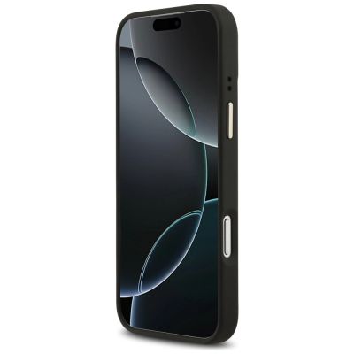5. Guess 4G Logo Plate MagSafe Hülle für iPhone 17 Pro Max – Schwarz
