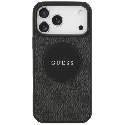 3. Guess 4G Circle Classic Logo MagSafe Hülle für iPhone 17 Pro Max - Schwarz