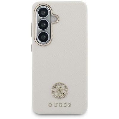 3. Guess Strass-Logo-Hülle mit rundem Logo für Samsung Galaxy S26 – Beige