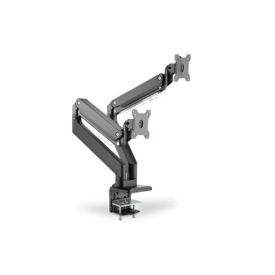 9. Doppelter Schreibtischarm mit 2xLCD-Klemme mit Gasfeder, max. 2x35" und 15 kg