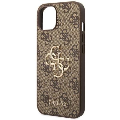 6. Guess 4G Big Metal Logo Case für iPhone 14 - Braun