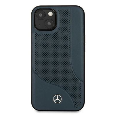 3. Mercedes Leder-Perforated-Area-Case für iPhone 13 mini – Marineblau