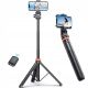 9. Tech-Protect L03S Bluetooth-Selfie-Stick mit Fernbedienung, Stativ bis 148 cm und 180 Kopf – Schwarz