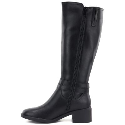 3. Damen-Lederstiefel mit Absatz, gefüttert, schwarz, Sergio Leone KZ-13-S