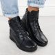 7. Schwarze Damen-Lederstiefeletten mit Keilabsatz Vinceza 39963