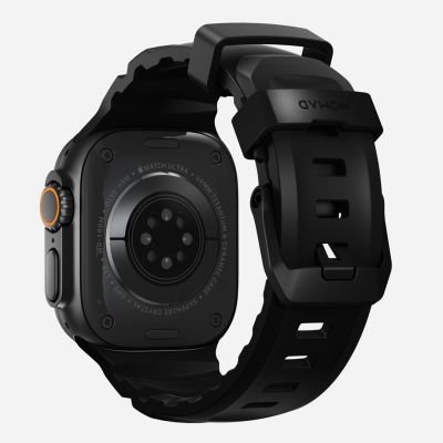 3. Nomad Rocky Point Armband, schwarzes Leder, Titan