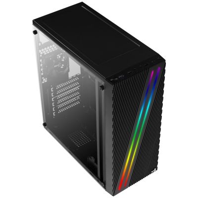 4. Aerocool PGS STREAK A AEROPGSSTREAK-A-BKRG Gehäuse (ATX, Micro ATX, Mini ITX; schwarz)