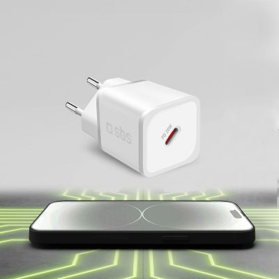5. SBS TETRGAN1C20W 20-W-GaN-Wandladegerät mit Power Delivery – Weiß