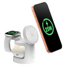 SODI 3-in-1 Kabelloses Ladegerät mit Nachtlicht 25W W108A - Weiß
