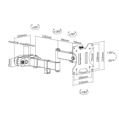 3. MACLEAN Monitorhalterung für Rohr/Pfosten 28-60 mm MC-984