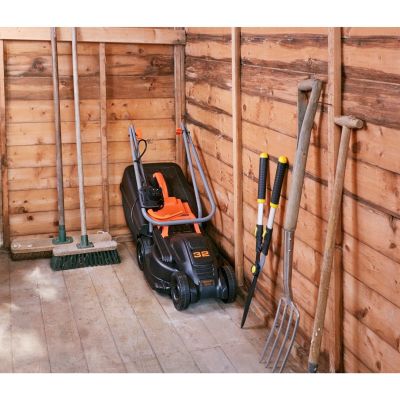 11. Black & Decker BEMW351-QS Rasenmäher, Standard-Rasenmäher, Schwarz, Orange