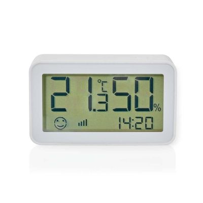 Nedis ZBSC30WT Digitale Wetterstation, weißes LCD-Display, batteriebetrieben