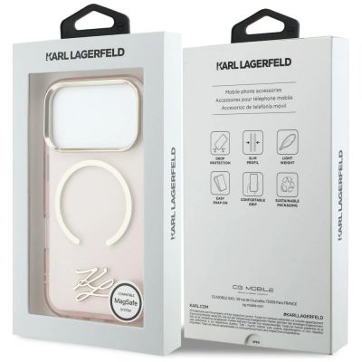 8. Karl Lagerfeld IML KL Script Logo MagSafe Hülle für iPhone 17 Pro Max – Pink