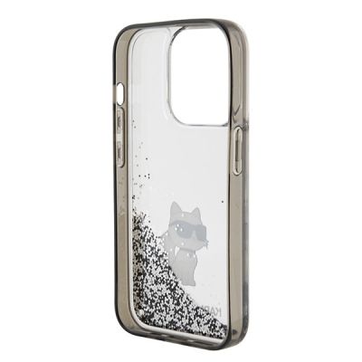 7. Karl Lagerfeld Liquid Glitter Choupette Hülle für iPhone 15 Pro Max – transparent