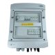 Hermetische DC/AC-Anschlussverteilerplatte IP65 mit EMITER-Anschluss, ausgestattet mit Noark 1000V DC-Überspannungsableiter Typ 2, 2 x PV-String, 2 x MPPT // Noark AC-Leistungsbegrenzer Typ 2, 10A 3-F, RCD Typ A 40A/300mA