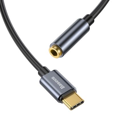 4. Baseus L54-Adapter für USB-C-Kopfhörer/Miniklinke 3,5 mm DAC 24 Bit 48 KHz – Grau