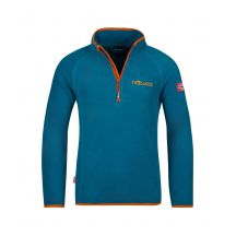 Trollkids Kids Nordland Half Zip Unisex Fleece-Sweatshirt, Deep Lagoon/Cinnamon, leicht und atmungsaktiv, Blau (707-178)