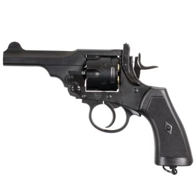 3. WEBLEY MKVI .455 Polizeirevolver, Kal. 4,5 mm, Diabolo, 6-Schuss-Patronen, 4"-Lauf, CO2 Black Ekp do17J