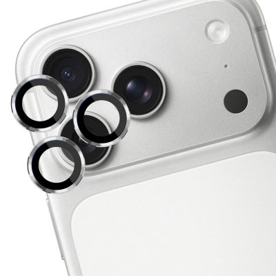 6. 3MK Lens Protection Pro Schwarzes gehärtetes Glas für iPhone 18 Pro / 18 Pro Max - Silber