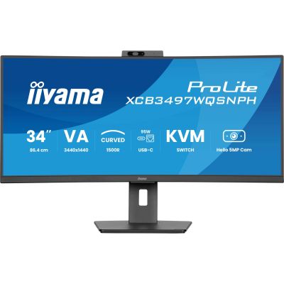 3. IIYAMA Monitor 86,4 cm (34") XCB3497WQSNPH-B1 21:9 HDMI+DP+USB-C Webc