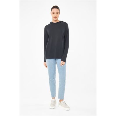 VIKING Canby Lady Bamboo Damen-Langarmshirt mit Kapuze, Marineblau XS