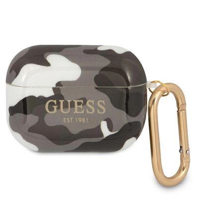 Guess, GUAPUCAMG AirPods Pro Cover schwarz/schwarz Camo Collection