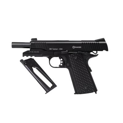 3. RANGER 1911 Tactical KWC Luftpistole Kal. 4,5 BBs BLOW BACK 17 Schuss VOLLMETALL CO2 (AAKCMB770AZB)