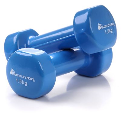 2. Meteor Win-Metal Hanteln 2x1,5 kg blau