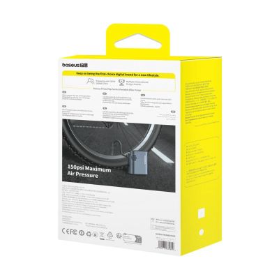 8. Baseus PrimeTrip Serie Elektrische Fahrradpumpe mit Digitalanzeige – Schwarz