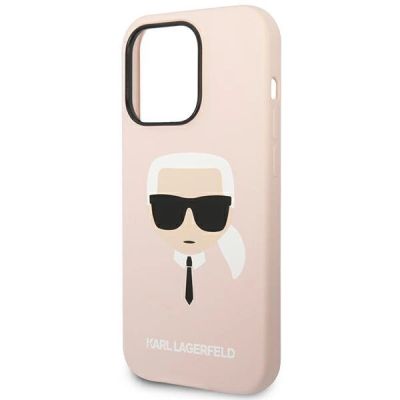 6. Karl Lagerfeld KLHCP14LSLKHLP iPhone 14 Pro 6.1" Hardcase pink / pink Silikon Karl`s Head
