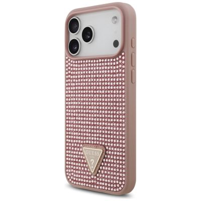 2. Guess Strass Dreieck Logo Hülle für iPhone 17 Pro Max - Rosa