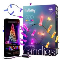 Twinkly Candies – 200 kerzenförmige RGB-LED-Lichter, grünes Kabel, USB-C