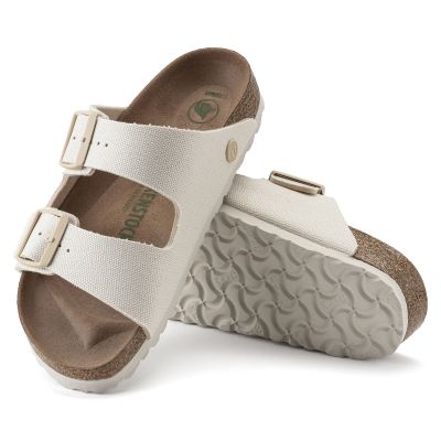 7. Birkenstock Arizona Vegan Damen Textil Narrow Eggshell Flip-Flops für schmale Füße (1022679)