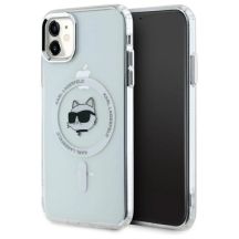 Karl Lagerfeld IML Metal Choupette Head MagSafe iPhone 11 Hülle - Weiß