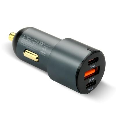 2. EVERACTIVE Autoladegerät 1x USB QC3.0, 2x USB-C PD 60W SCHWARZ CC-40Q