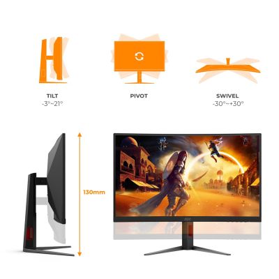 3. AOC G4 C27G4Z2 Computermonitor 68,6 cm (27") 1920 x 1080 px Full HD LCD Schwarz, Rot