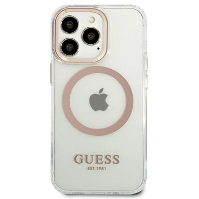 3. Guess GUHMP13XHTRMD iPhone 13 Pro Max 6,7 "Gold / Gold Hartschalenetui Metal Outline Magsafe