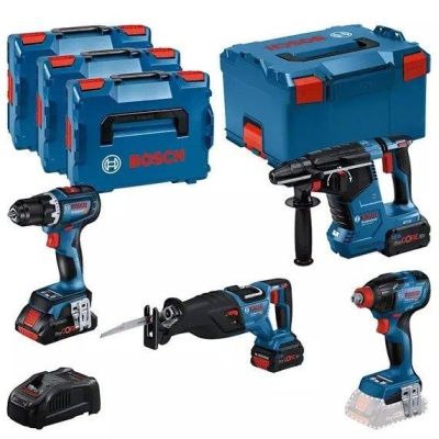 BOSCH.KOMBI-SET 18V (GSR 18V-90C + GDX 18V-210C + GBH 18V-24C + GSA 18V-28) 1xPC4,0Ah 2xPC5,5Ah …