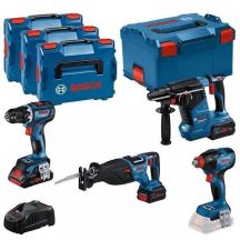 BOSCH.KOMBI-SET 18V (GSR 18V-90C + GDX 18V-210C + GBH 18V-24C + GSA 18V-28) 1xPC4,0Ah 2xPC5,5Ah …