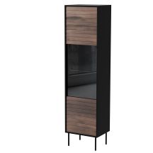 CORTINA Vitrine 53x40x182 schwarz/walnuss