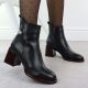 11. Schwarze Damen-Lederstiefeletten mit Zierabsatz Filippo DBT7363