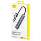 9. Baseus UltraJoy Series USB-A/USB-C Hub (4x USB-A 3.0, 1x USB-C 5V) – Grau