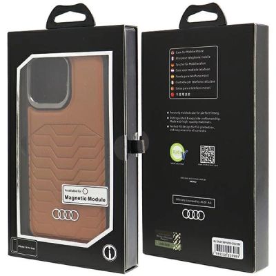 7. Audi Kunstlederhülle mit MagSafe für iPhone 14 Pro Max – braun