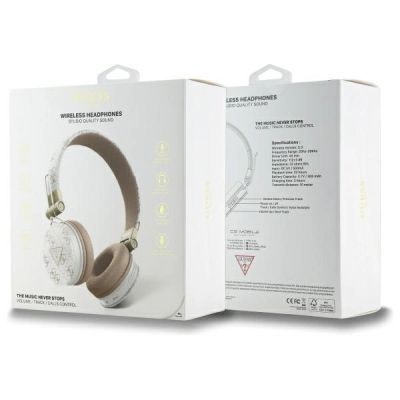 4. Guess Bluetooth On-Ear-Kopfhörer ENC GUBH70E4PTMH weiß/weiß 4G Dreieck runde Form