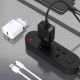 5. Dudao A27STEU 25W GaN USB-A Wandladegerät mit USB-A- und USB-C-Kabel – Schwarz