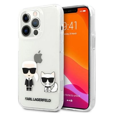 Transparente Karl Lagerfeld Karl & Choupette Hülle für iPhone 13 Pro / 13 - Transparent