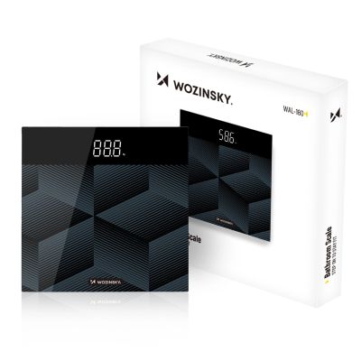 Wozinsky WAL-180 Badezimmerwaage bis 180 kg, präzise - Schwarz
