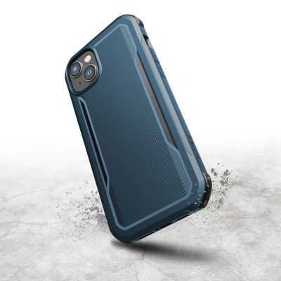 9. Raptic X-Doria Fort Case iPhone 14 Plus mit gepanzerter blauer MagSafe-Hülle