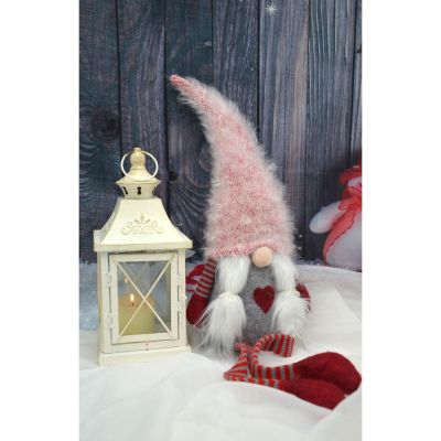 12. Frau Gnome mit flauschigem Hut, 45 + 36 cm